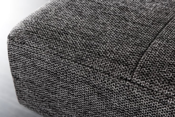 BOUTIQUE Design Sitzbank 100cm grau Strukturstoff schwarze Metallbeine