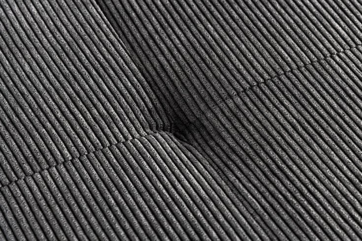 BOUTIQUE Design Sitzbank 100cm dunkelgrau Cord schwarze Metallbeine
