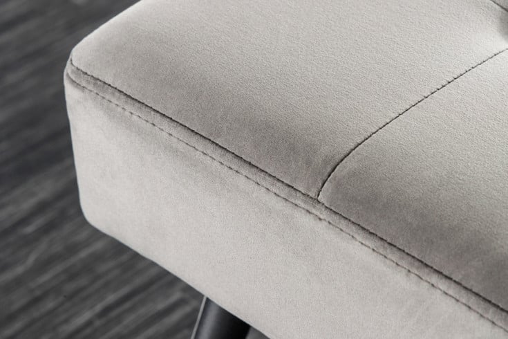 BOUTIQUE design bench 100cm velvet black metal legs