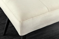 BOUTIQUE design bench 100cm velvet black metal legs