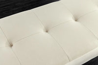BOUTIQUE design bench 100cm velvet black metal legs