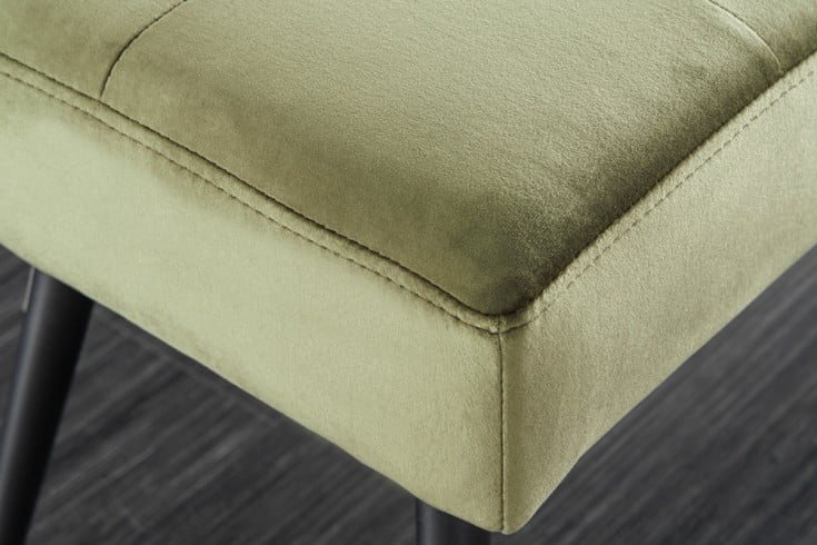 BOUTIQUE design bench 100cm velvet black metal legs