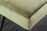 BOUTIQUE design bench 100cm velvet black metal legs