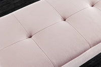 BOUTIQUE design bench 100cm velvet black metal legs