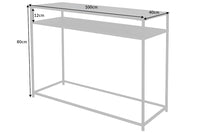 DURA STEEL Industrial console table 100cm black with two shelves