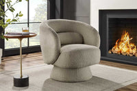 BOSSA NOVA Drehbarer Design Sessel 80cm Bouclé