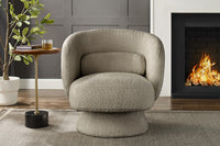 BOSSA NOVA Drehbarer Design Sessel 80cm Bouclé