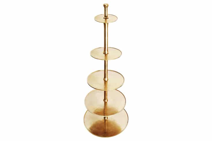 Design XXL Etagere ABSTRACT 150cm gold Metall mit fünf Etagen handmade