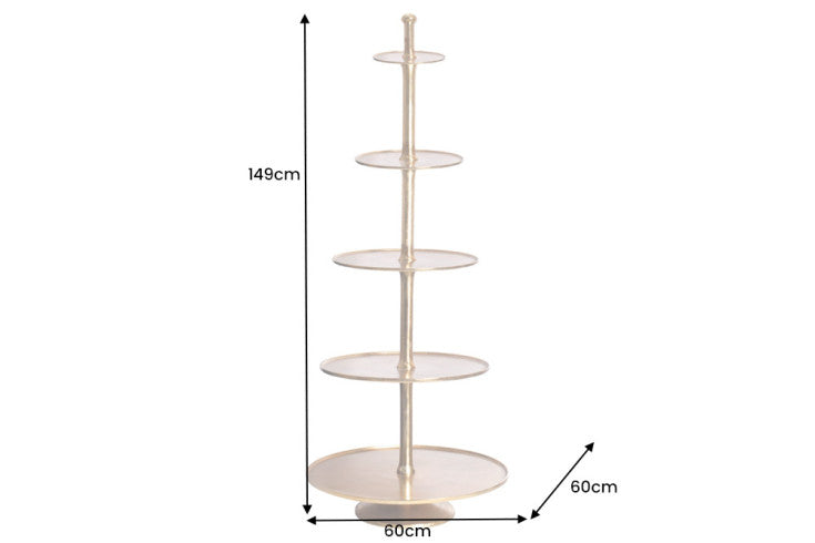 Design XXL Etagere ABSTRACT 150cm gold Metall mit fünf Etagen handmade