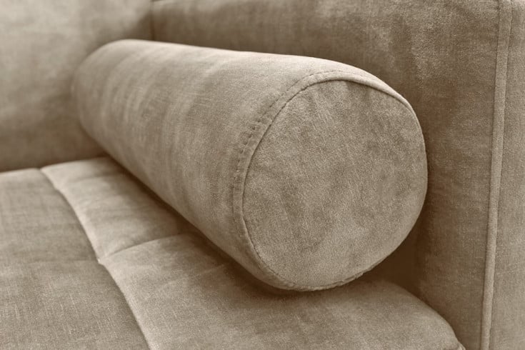 COUTURE Modernes Schlafsofa 196cm Microvelours 3-Sitzer Couch Bettfunktion ink. Kissen