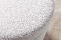 VOGUE Runder Hocker 50cm creme weiß Bouclé Polsterhocker mit Stauraum
