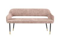 PARIS Design Sitzbank 160cm senfgelb Samt Retro Rückenlehne