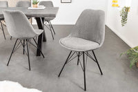 SCANDINAVIA MEISTERSTÜCK Design Stuhl Cord schwarz Metall-Gestell