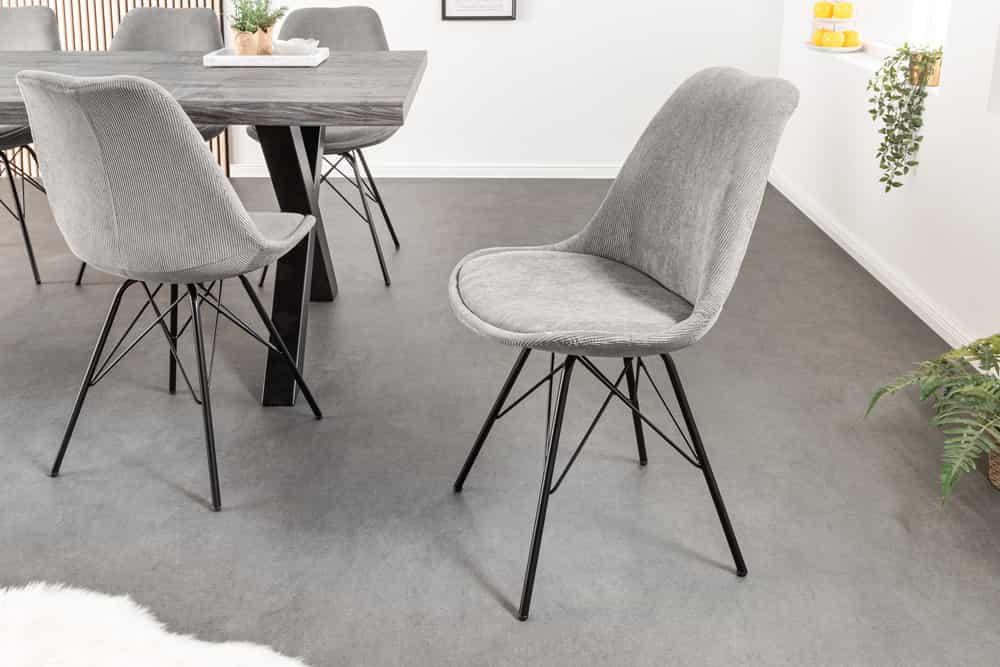 SCANDINAVIA MEISTERSTÜCK Design Stuhl Cord schwarz Metall-Gestell
