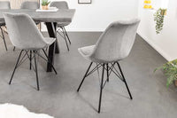 SCANDINAVIA MEISTERSTÜCK Design Stuhl Cord schwarz Metall-Gestell