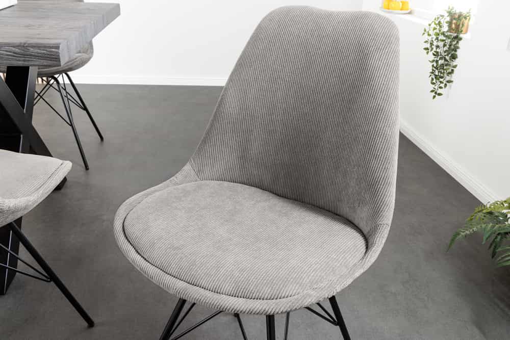 SCANDINAVIA MEISTERSTÜCK Design Stuhl Cord schwarz Metall-Gestell