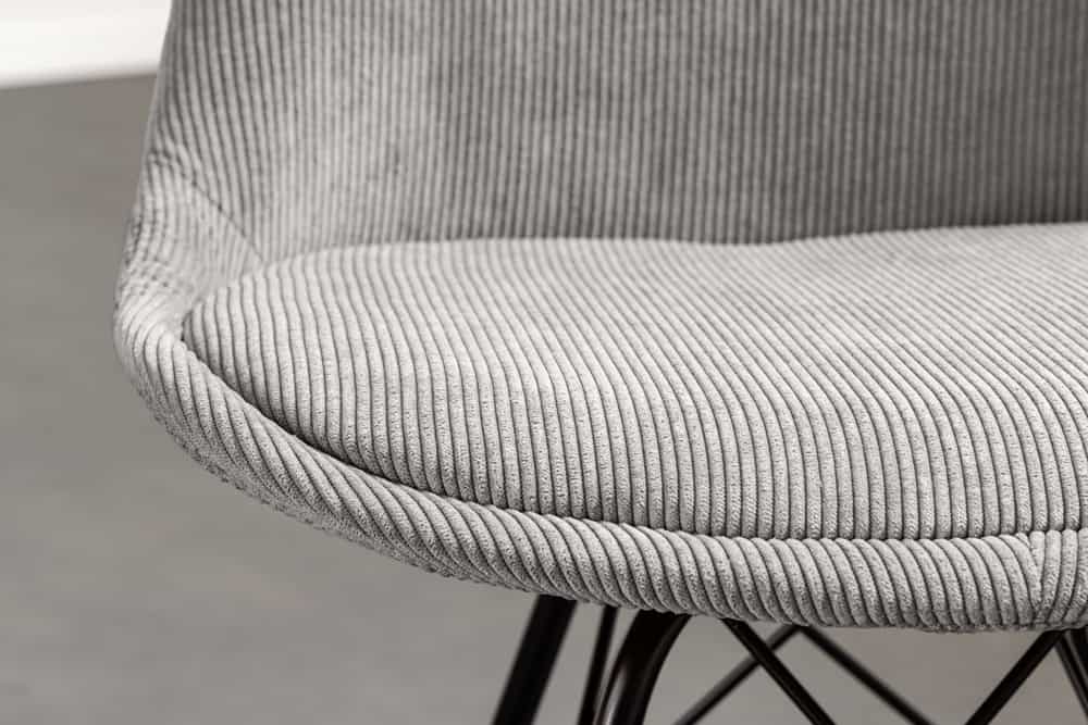 SCANDINAVIA MEISTERSTÜCK Design Stuhl Cord schwarz Metall-Gestell