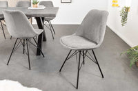 SCANDINAVIA MEISTERSTÜCK Design Stuhl Cord schwarz Metall-Gestell
