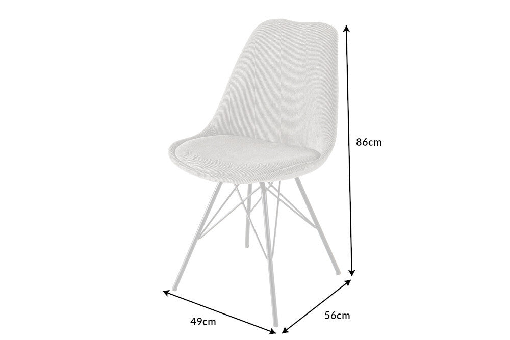 SCANDINAVIA MEISTERSTÜCK Design Stuhl Cord schwarz Metall-Gestell