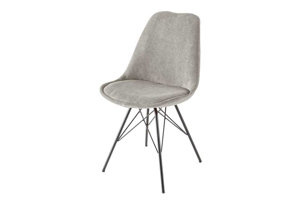 SCANDINAVIA MEISTERSTÜCK Design Stuhl Cord schwarz Metall-Gestell