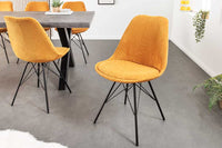 SCANDINAVIA MEISTERSTÜCK Design Stuhl Cord schwarz Metall-Gestell