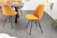 SCANDINAVIA MEISTERSTÜCK Design Stuhl Cord schwarz Metall-Gestell