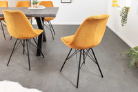 SCANDINAVIA MEISTERSTÜCK Design Stuhl Cord schwarz Metall-Gestell