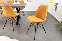SCANDINAVIA MEISTERSTÜCK Design Stuhl Cord schwarz Metall-Gestell