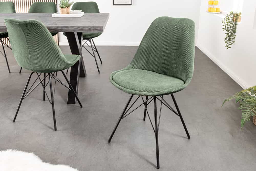 SCANDINAVIA MEISTERSTÜCK Design Stuhl Cord schwarz Metall-Gestell