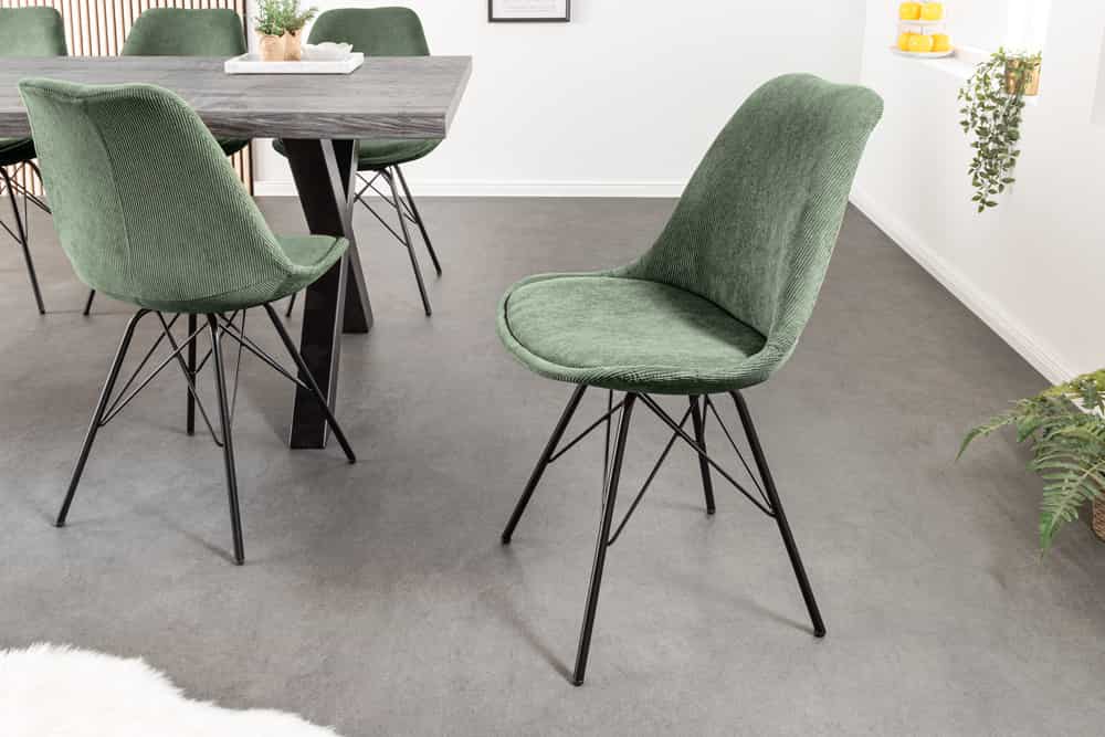 SCANDINAVIA MEISTERSTÜCK Design Stuhl Cord schwarz Metall-Gestell