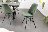 SCANDINAVIA MEISTERSTÜCK Design Stuhl Cord schwarz Metall-Gestell