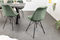 SCANDINAVIA MEISTERSTÜCK Design Stuhl Cord schwarz Metall-Gestell