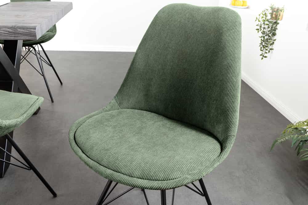 SCANDINAVIA MEISTERSTÜCK Design Stuhl Cord schwarz Metall-Gestell