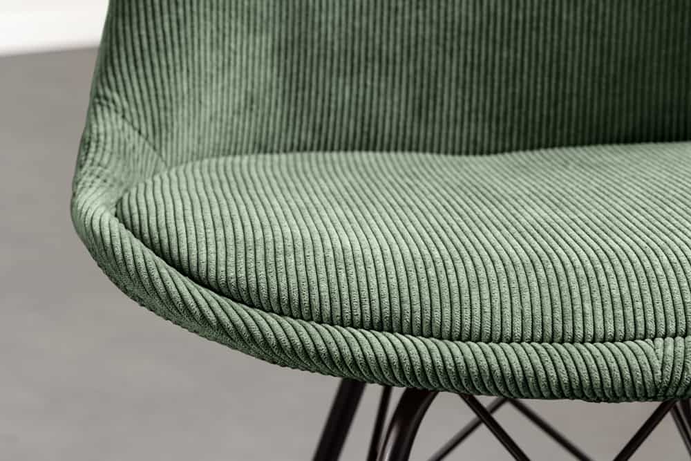 SCANDINAVIA MEISTERSTÜCK Design Stuhl Cord schwarz Metall-Gestell