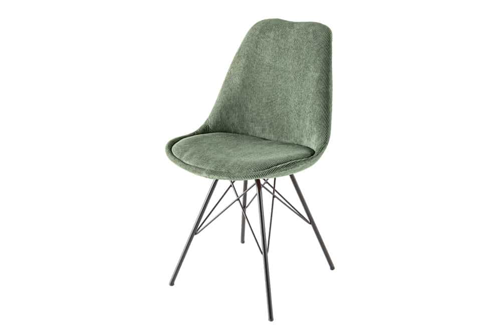 SCANDINAVIA MEISTERSTÜCK Design Stuhl Cord schwarz Metall-Gestell