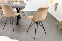 SCANDINAVIA MEISTERSTÜCK Design Stuhl Cord schwarz Metall-Gestell