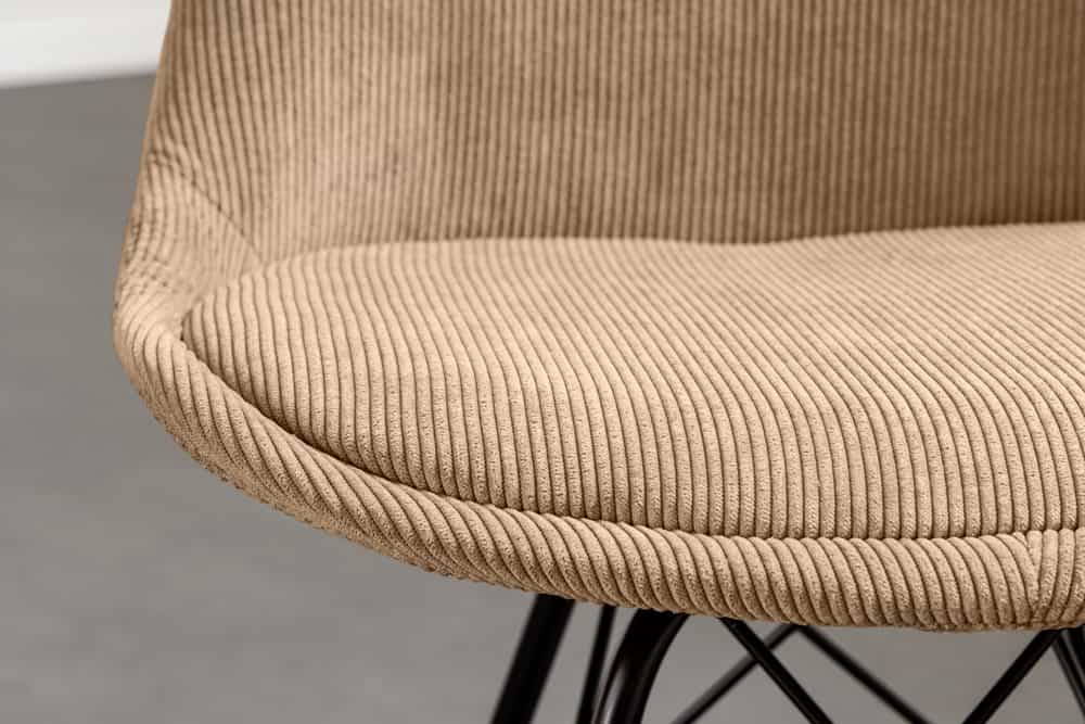 SCANDINAVIA MEISTERSTÜCK Design Stuhl Cord schwarz Metall-Gestell