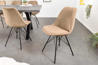 SCANDINAVIA MEISTERSTÜCK Design Stuhl Cord schwarz Metall-Gestell