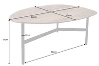 Massivholz Couchtisch BEAUTY BY NATURE dreieckig Metall schwarz