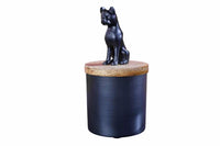 PANTHER Design Dose 20cm natur Mangoholz Panther-Figur Metall Dekoration