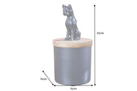 PANTHER Design Dose 20cm natur Mangoholz Panther-Figur Metall Dekoration