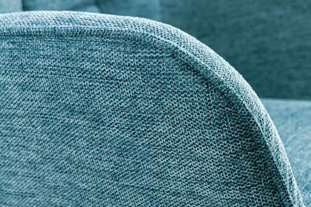 Moderner Sessel SCANDINAVIA blau Strukturstoff Massivholz-Beine mit Armlehnen