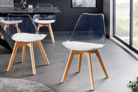 Design Stuhl SCANDINAVIA MEISTERSTÜCK transparent Kunststoff Buchenholz natur