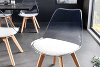 Design Stuhl SCANDINAVIA MEISTERSTÜCK transparent Kunststoff Buchenholz natur