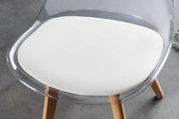 Design Stuhl SCANDINAVIA MEISTERSTÜCK transparent Kunststoff Buchenholz natur