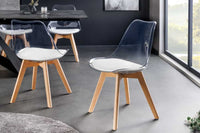Design Stuhl SCANDINAVIA MEISTERSTÜCK transparent Kunststoff Buchenholz natur