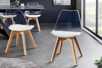 Design Stuhl SCANDINAVIA MEISTERSTÜCK transparent Kunststoff Buchenholz natur