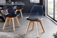 Design Stuhl SCANDINAVIA MEISTERSTÜCK transparent Kunststoff Buchenholz natur