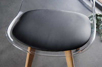 Design Stuhl SCANDINAVIA MEISTERSTÜCK transparent Kunststoff Buchenholz natur