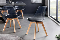 Design Stuhl SCANDINAVIA MEISTERSTÜCK transparent Kunststoff Buchenholz natur